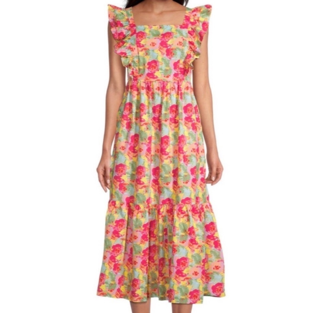 Peyton & Parker Women's Short Sleeve Floral Print Maxi Dress Size L Boho Summer